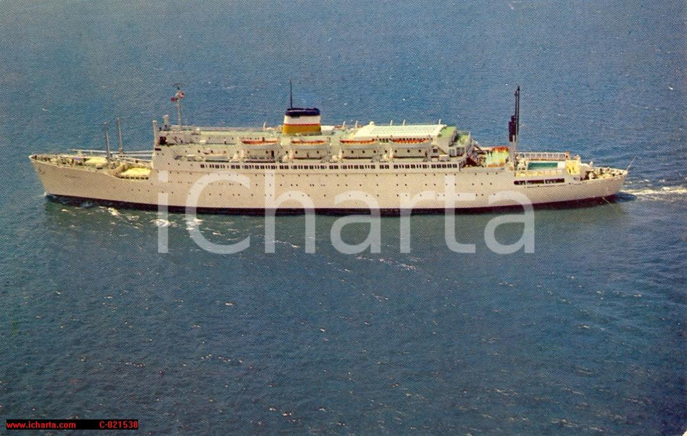 Cartolina originale da collezione 1961 S.S. ATLANTIC Transatlantico AMERICAN EXPORT LINES *Cartolina postale FP VG 1