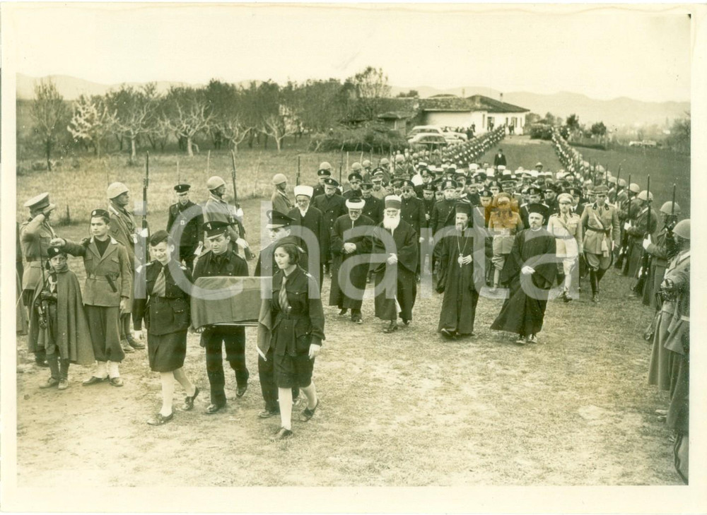 Fotografia d epoca originale 1940 TIRANA Partito Fascista Albanese alla traslazione salma poeta Naim FRASHERI 1