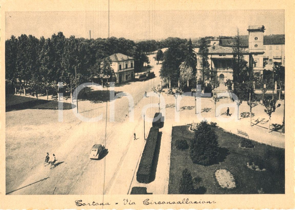 Cartolina originale da collezione 1940 ca TORTONA (AL) Via Circonvallazione *Cartolina ANIMATA FG NV 1