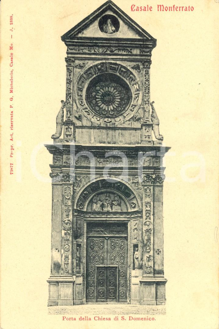Cartolina originale da collezione 1900 ca CASALE MONFERRATO AL Porta Chiesa di SAN DOMENICO Cartolina FP NV 1