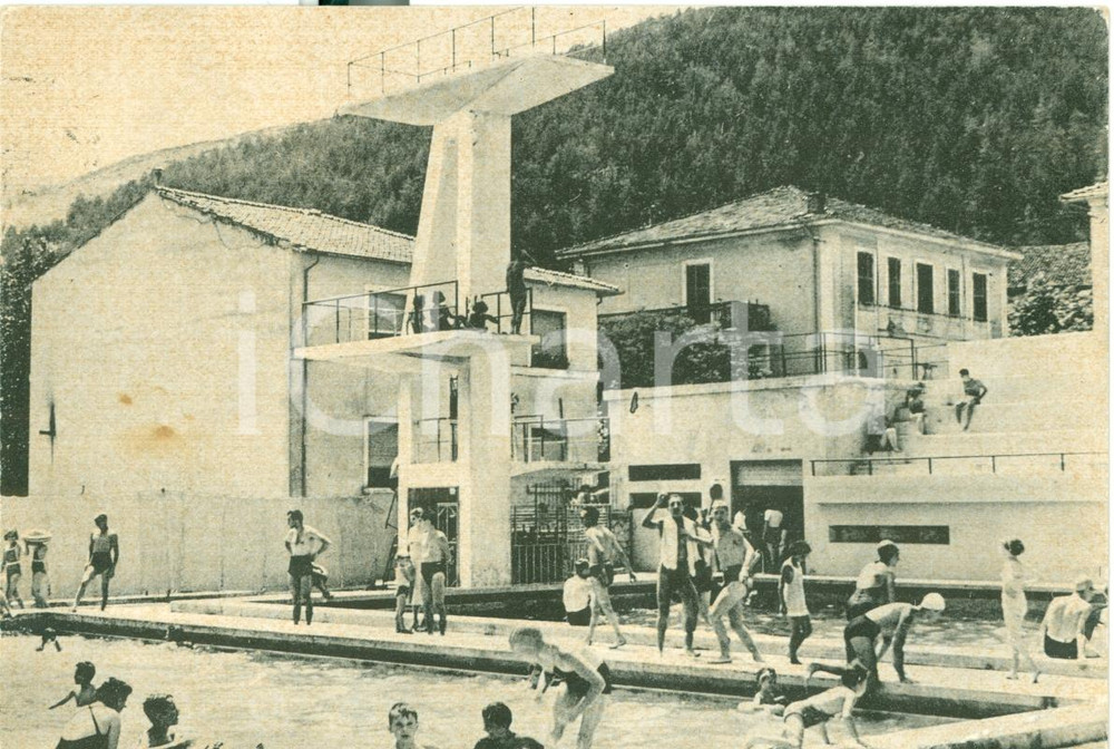 Cartolina originale da collezione 1957 TAGLIACOZZO (AQ) Le piscine affollate *Cartolina FG VG 1