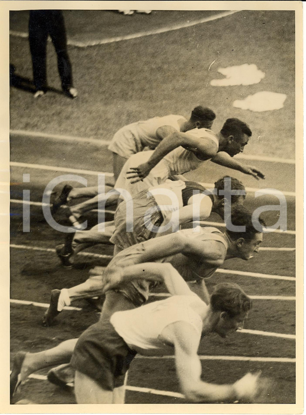 Fotografia d'epoca originale 1938 TORINO Vittorie tedesche in atletica leggera FOTO 1