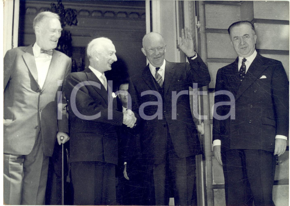 1959 PARIS Christian HERTER Antonio SEGNI Dwight EISENHOWER Giuseppe PELLA *Foto