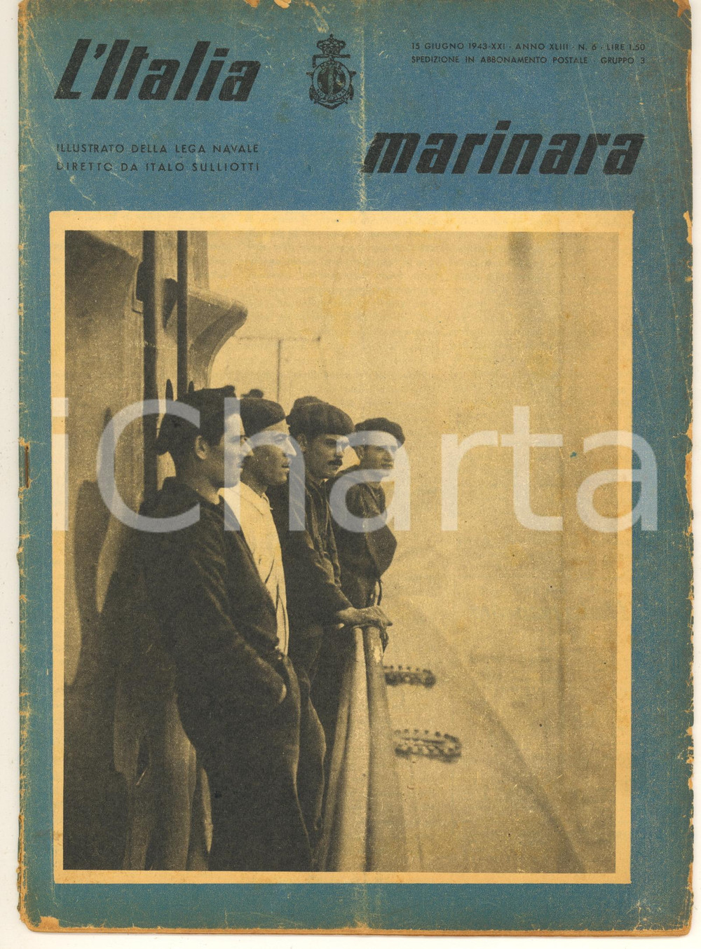 Giornale, rivista storica 1943 WW2 L ITALIA MARINARA Giornata della Marina  Sommergibili dell Asse 1