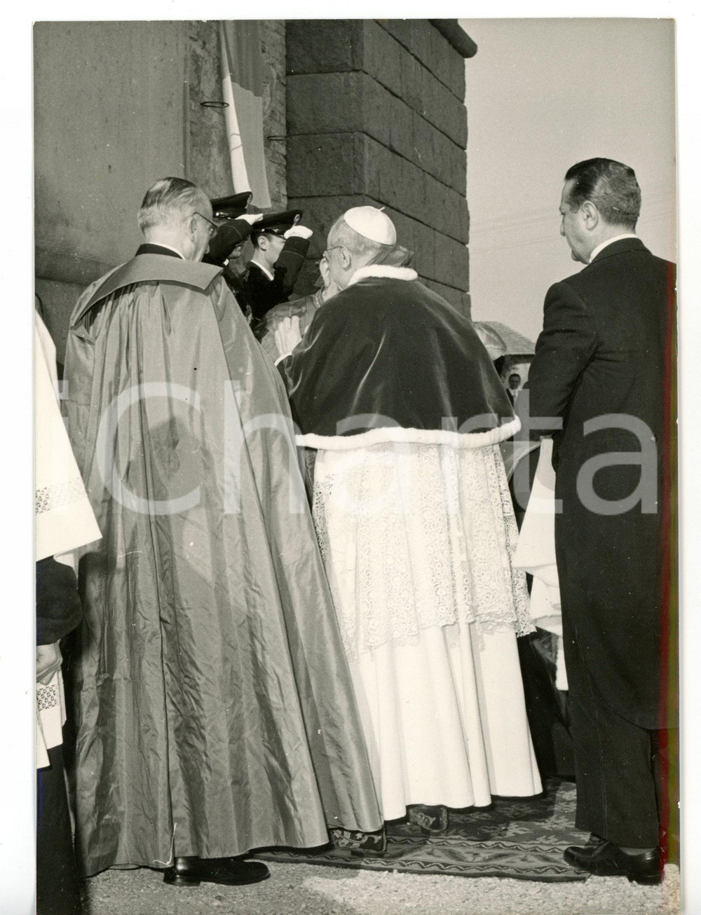 1957 ROMA - LA STORTA Visita di Papa PIO XII *Fotografia 13x18 cm