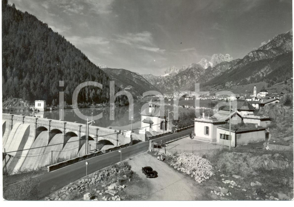 Cartolina originale da collezione 1960 ca AURONZO DI CADORE BL Panorama del paese Diga DOLOMITI Cartolina FG NV 1