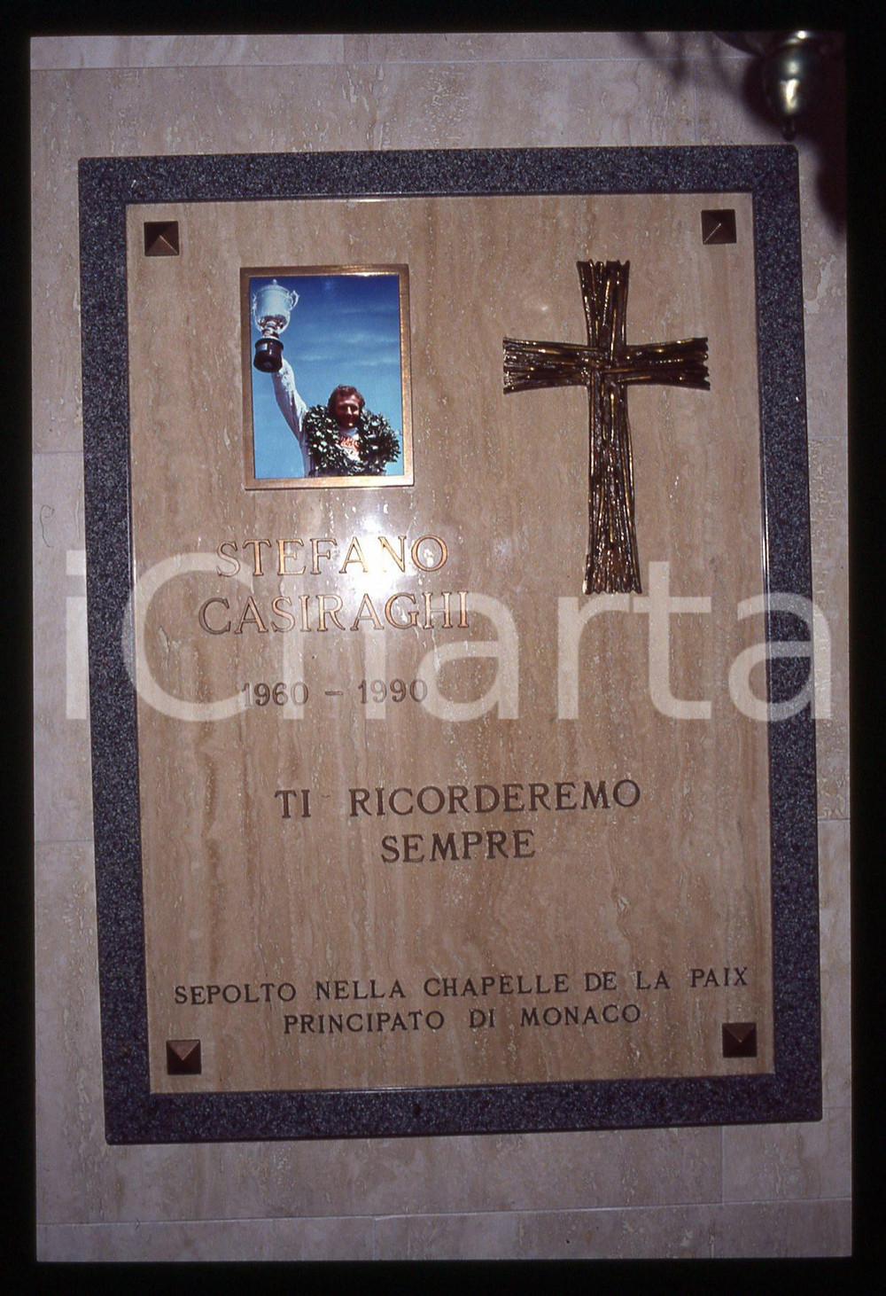 Fotografia d epoca originale 35mm vintage slide 1990 FINO MORNASCO Tomba CASIRAGHI Lapide Stefano 11 1