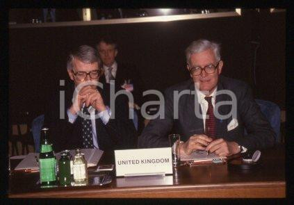35mm vintage slide* 1990 ca UK British politician John MAJOR & Douglas HURD (6)