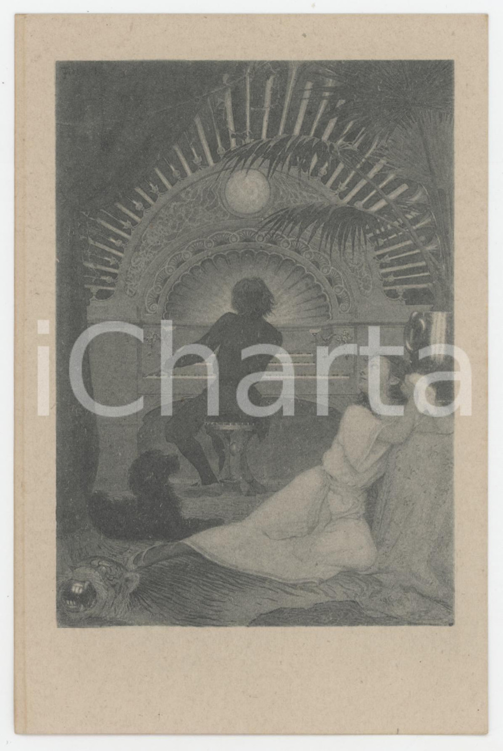 1910 ca Artist FIDUS Hugo HÖPPENER "Fruehmesse" - Postcard 59  Cartolina postale d'epoca, non viaggiata. GOOD/buono  Formato: 14x9 cm originale e autentica 1