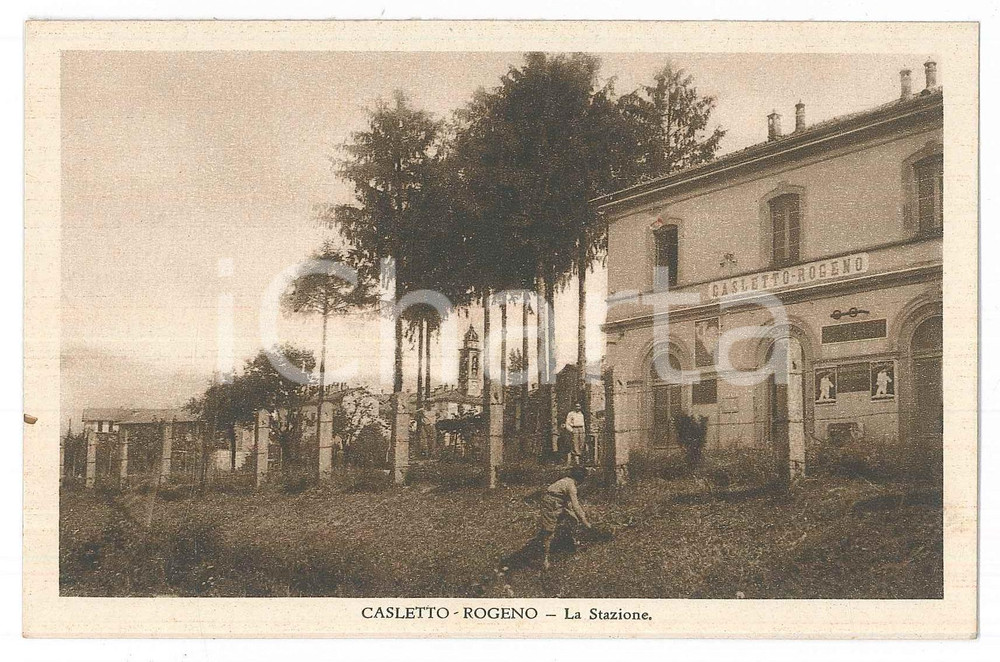 Cartolina originale da collezione 1930 ca Ferrovia COMOLECCO  Stazione CASLETTOROGENO Cartolina RARA ANIMATA 1