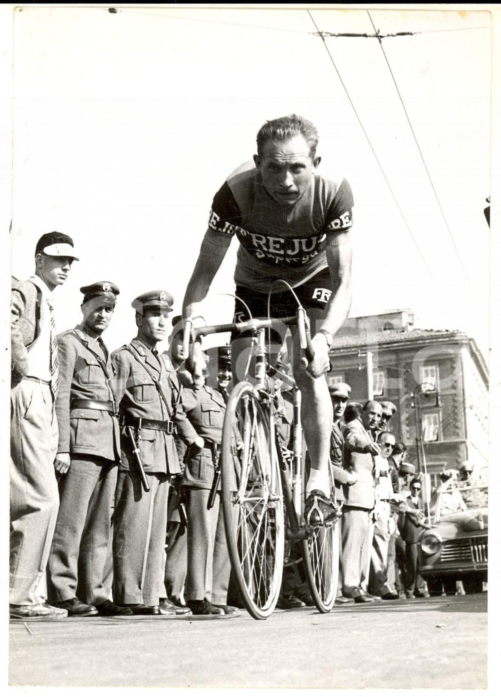 Fotografia d epoca originale 1956 CICLISMO GIRO D ITALIA Giuseppe FALLARINI in azione nella cronometro Foto 1