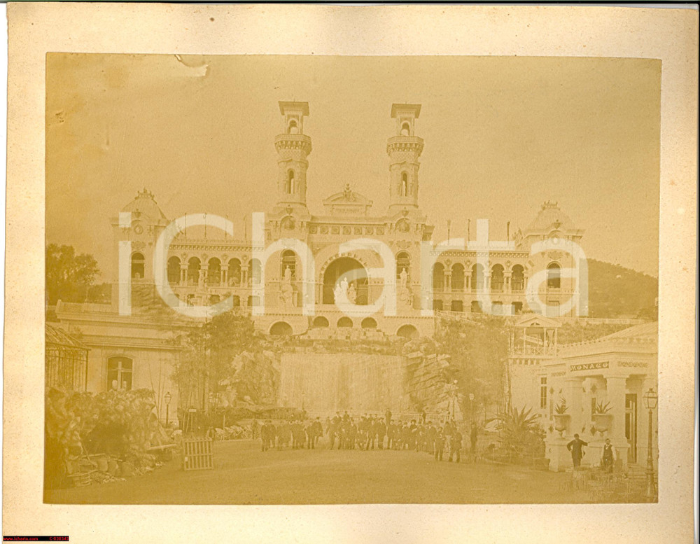 Fotografia d'epoca originale 1884 NICE (FRANCE) Vue de l'Exposition Internationale - Façade principale *Photo 1