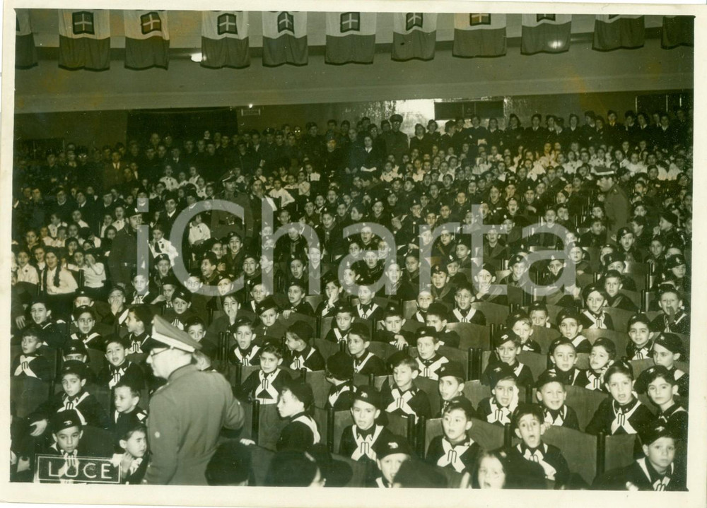 Fotografia d epoca originale 1938 ROMA TEATRO ITALIA Balilla celebrano Giovanni Battista PERASSO Fotografia 1
