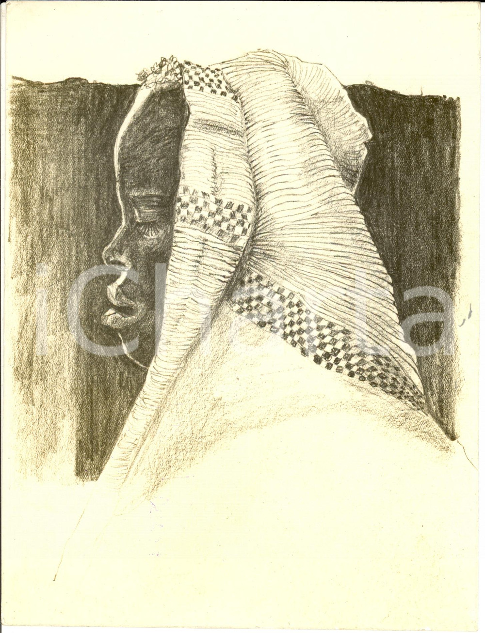 Fotografia d epoca originale 1937 ETIOPIA Pastorella dell Oceano Indiano FOTOGRAFIA COEVA di disegno 1
