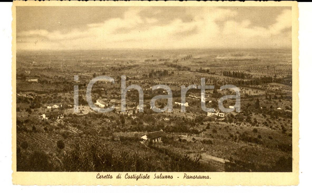 Cartolina originale da collezione 1930 ca COSTIGLIOLE SALUZZO Panorama frazione CERETTO Cartolina FP NV 1