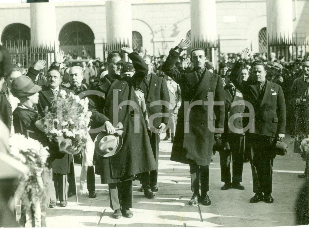 Fotografia d epoca originale 1932 MILANO Marcello VISCONTI DI MODRONE anniversario Vittoria FOTOGRAFIA 1