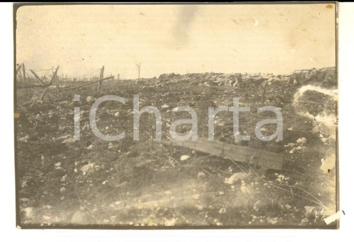 Fotografia d epoca originale 1919 WW1 CASTELLO NUOVO Trincee conquistate dopo un assalto Foto 8x5 cm 1