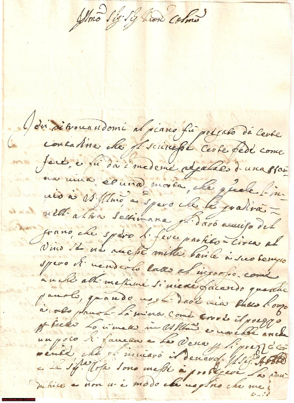Manoscritto, lettera originale 1742 CERQUETO PG Starne vive e morte al conte SALVATORI Lettera 1