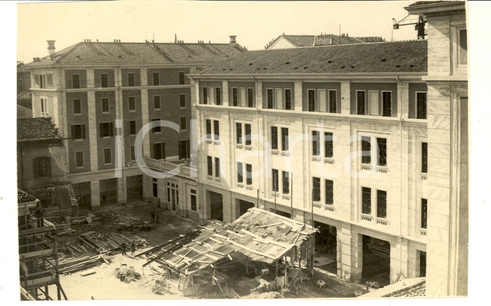 Fotografia d epoca originale 1930 MILANO ARCHITETTURA Cantiere di un palazzo in costruzione Foto 16x11 cm 1