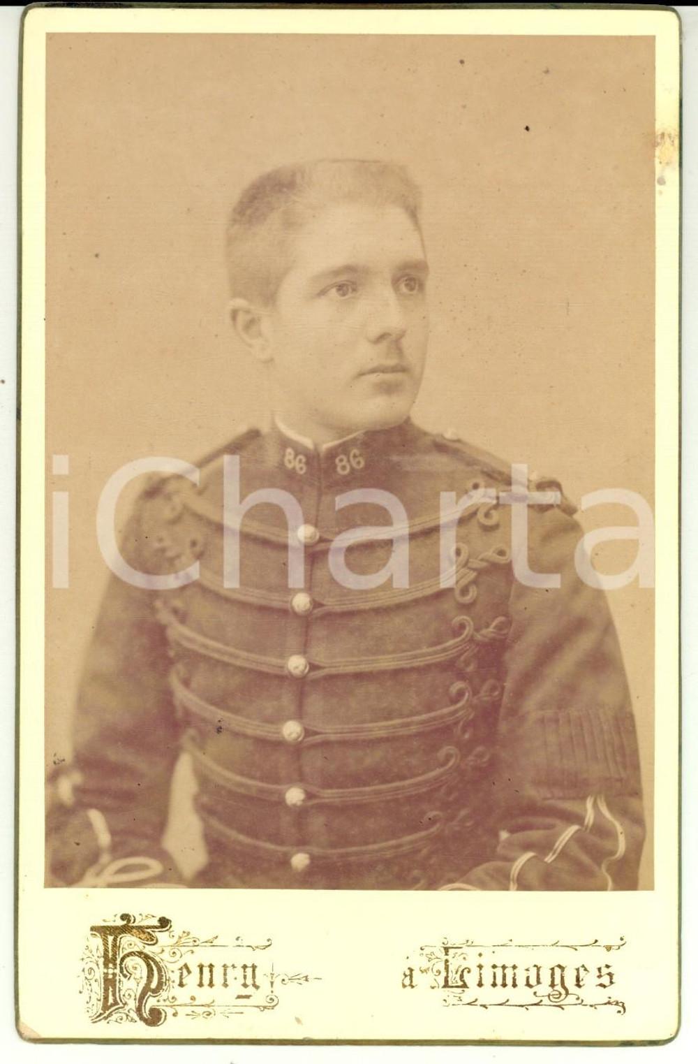 Fotografia d'epoca originale 1915 ca WW1 LIMOGES (F) Officier 86e RÃ©giment Infanterie *Photo Paul HENRY 1