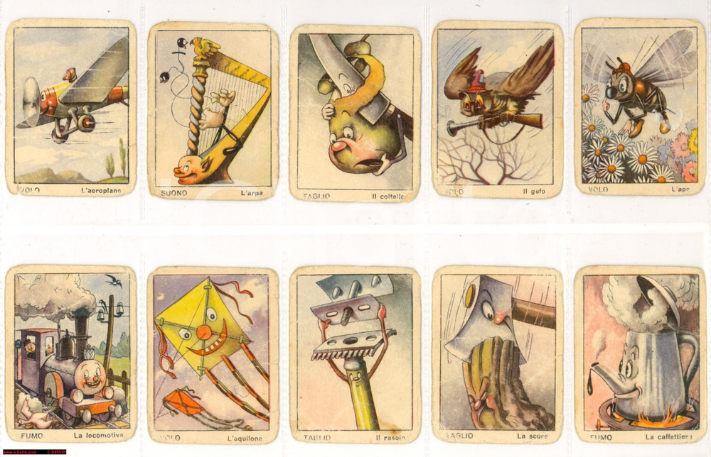 Materiale pubblicitario d’epoca 1950 ca Lotto 10 figurine Pubblicità CIBALGINA 1