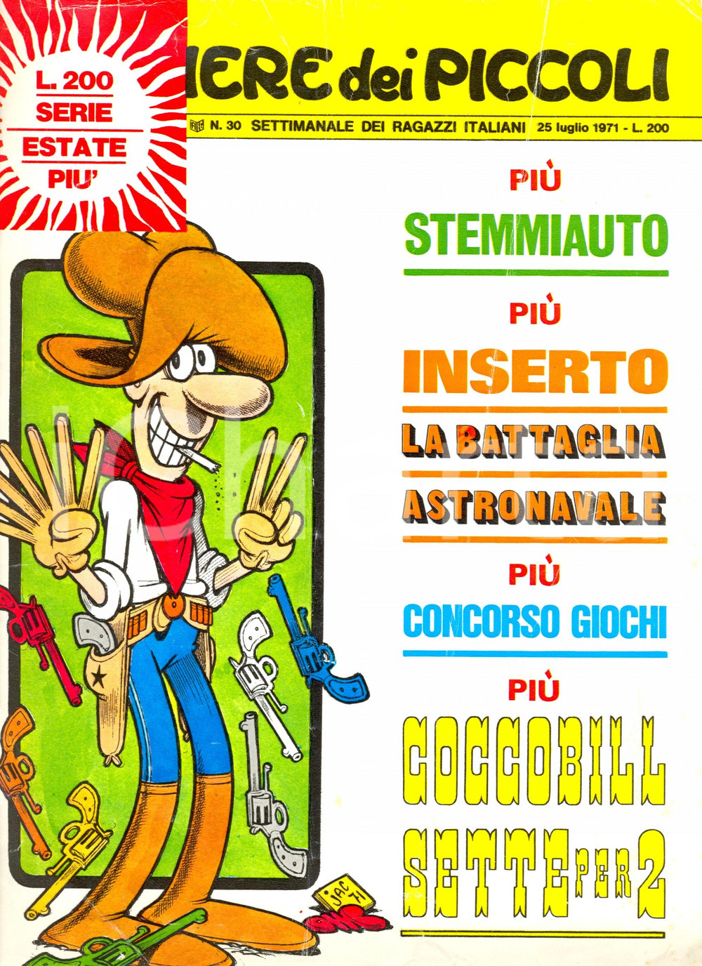 Giornale, rivista storica 1971 CORRIERE DEI PICCOLI  Benito JACOVITTI  Hugo PRATT Rivista ILLUSTRATA 1