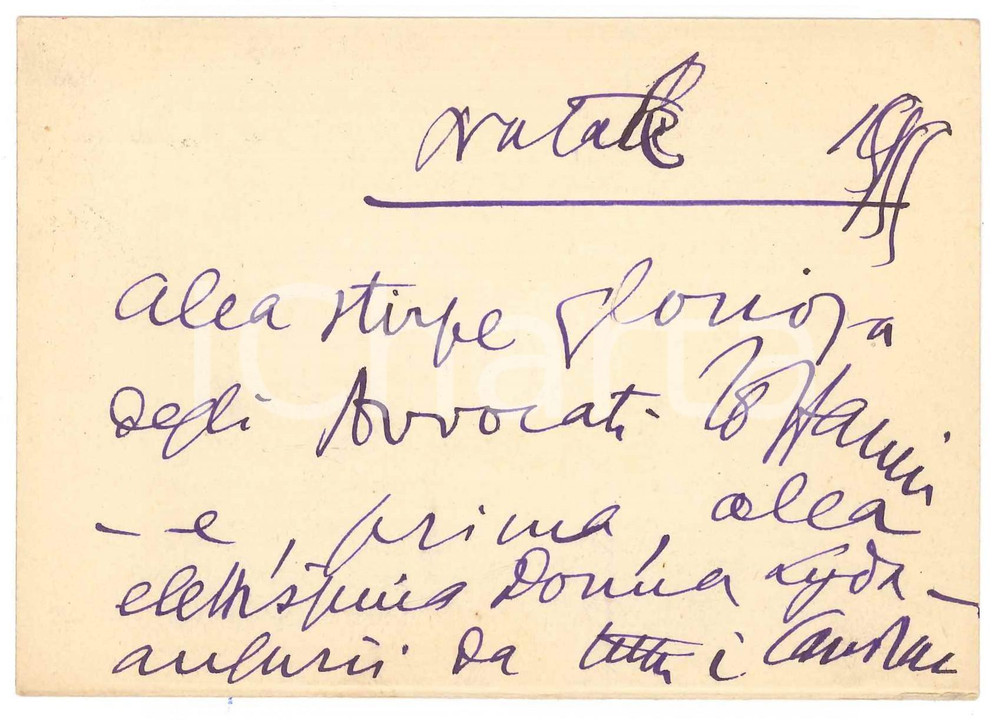 Autografo originale Natale 1955 MILANO Cartolina Aurelio CANDIAN  Auguri   Autografo 1