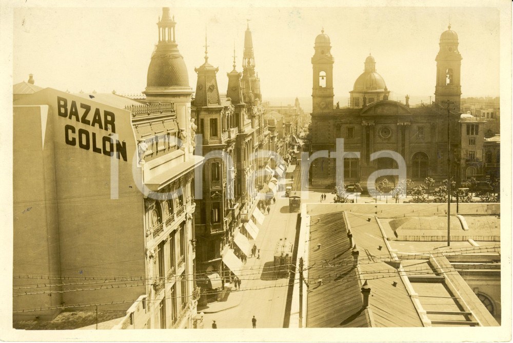 Fotografia d epoca originale 1935 ca MONTEVIDEO Uruguay Piazza della COSTITUZIONE  BAZAR COLON Fotografia 1