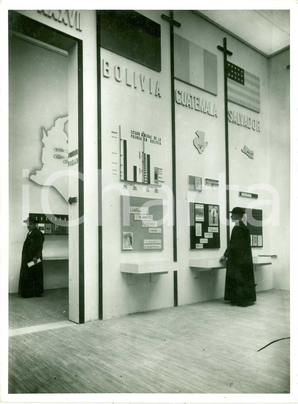 Fotografia d epoca originale 1936 ROMA Mostra Stampa Cattolica Sezione AMERICA LATINA Fotografia ANIMATA 1