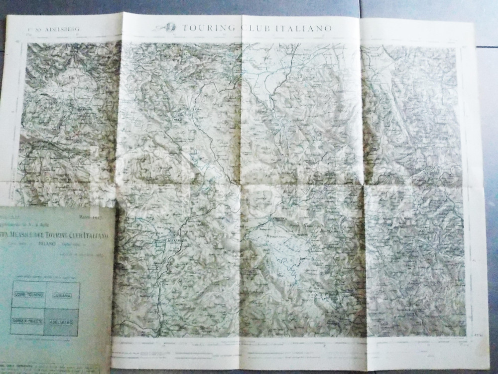Mappa, planimetria storica Marzo 1917 TCI Carta della guerra FRONTE GIULIA ADELSBERG 60x40 cm 1