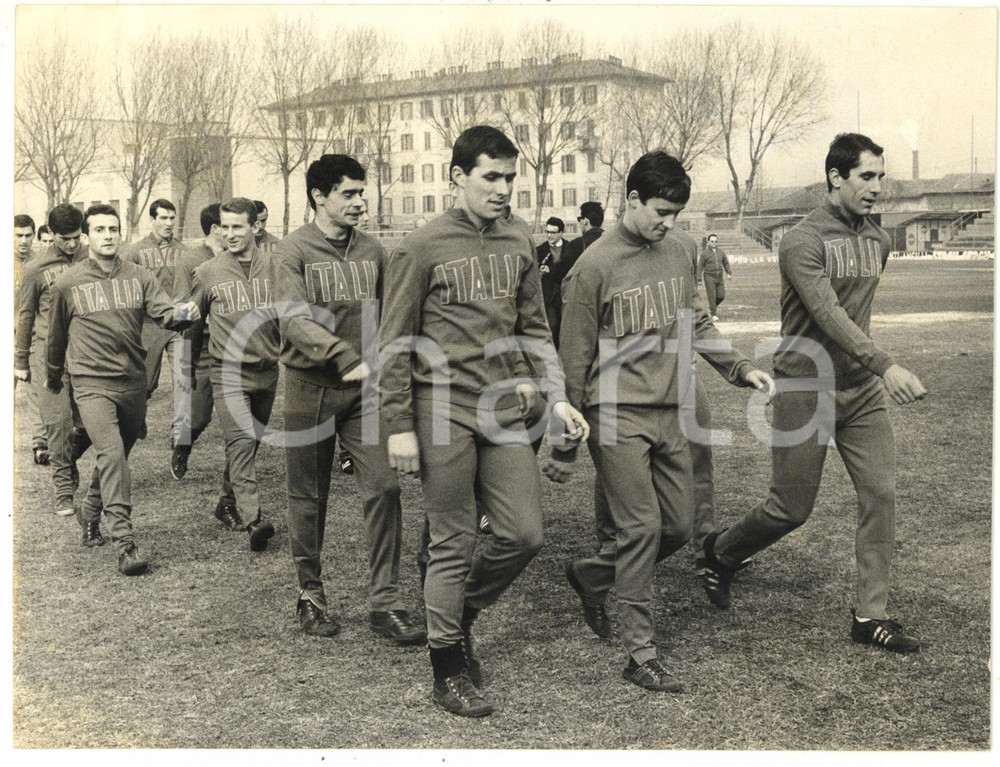 1965 MONZA CALCIO Convocazione NAZIONALE ITALIANA - Allenamento *Foto 24x18 cm