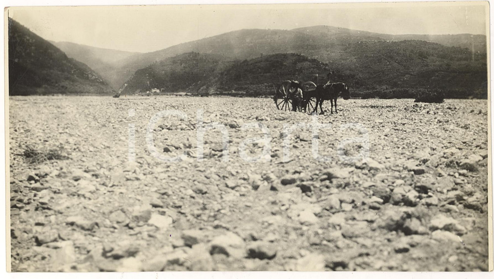 Fotografia d'epoca originale 1930 LAMEZIA TERME CZ Cono di deiezione torrente BAGNI 1