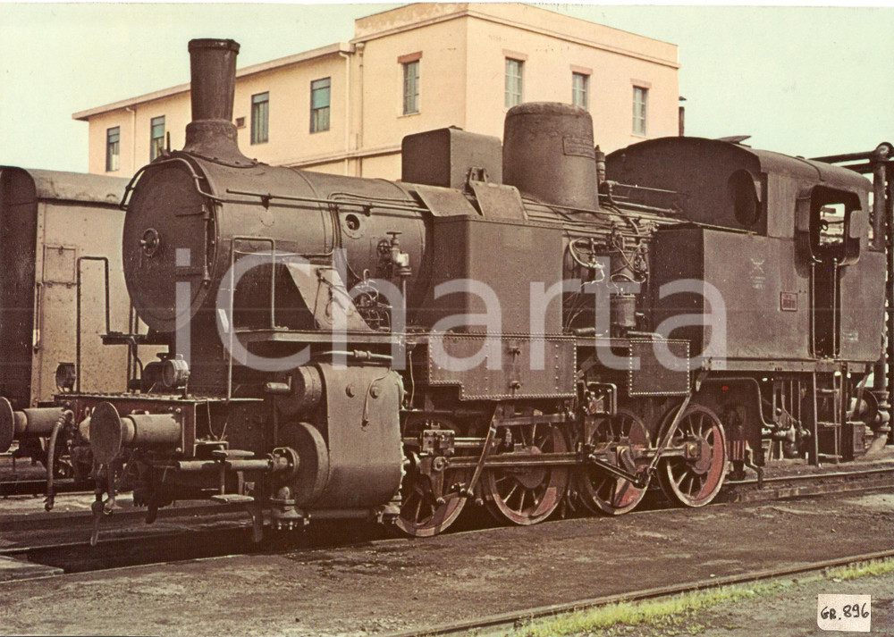 Fotografia d epoca originale 1975 ca FERROVIE STATO Locomotiva a vapore FS GR.896 Foto seriale 29x21 1