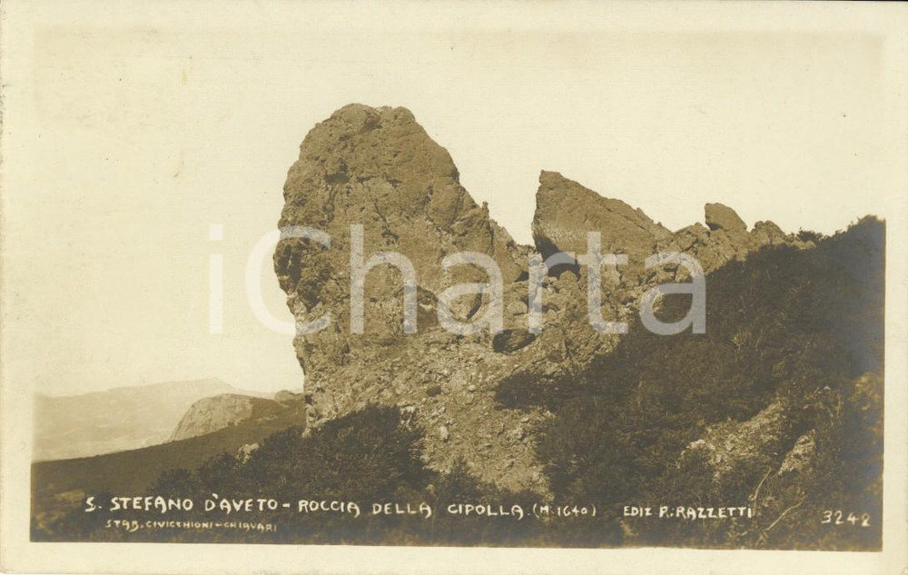 Cartolina originale da collezione 1913 SANTO STEFANO D'AVETO (GE) Roccia della CIPOLLA *Cartolina postale FP VG 1