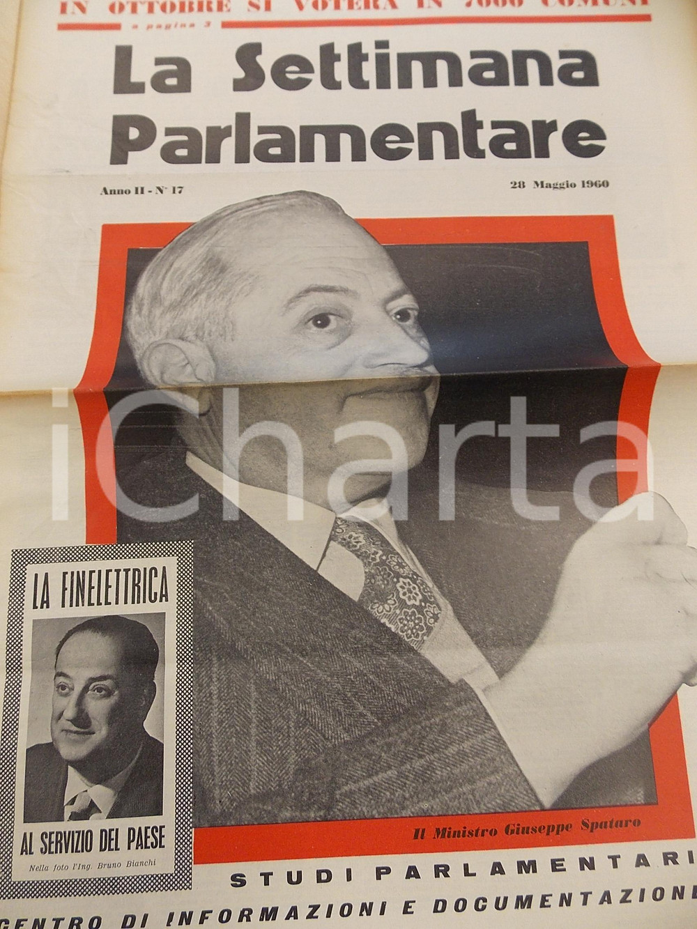 Giornale, rivista storica 1960 LA SETTIMANA PARLAMENTARE La nuova 500 FIAT Giardiniera Anno II nÂ° 17 1