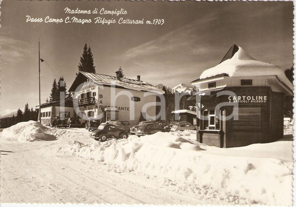 Cartolina originale da collezione 1956 MADONNA DI CAMPIGLIO TN Passo Campo rifugio Catturani Cartolina FG VG 1