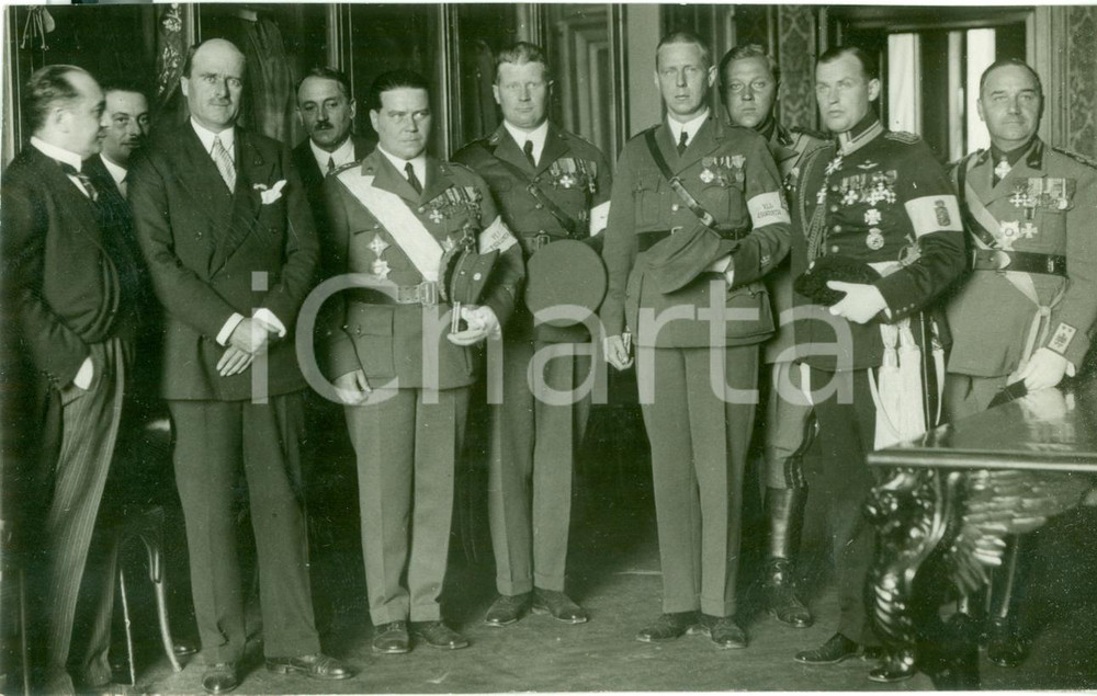 Fotografia d epoca originale 1928 ROMA Francesco BONCOMPAGNI LUDOVISI con Guardia Bianca Finlandese FOTO 1