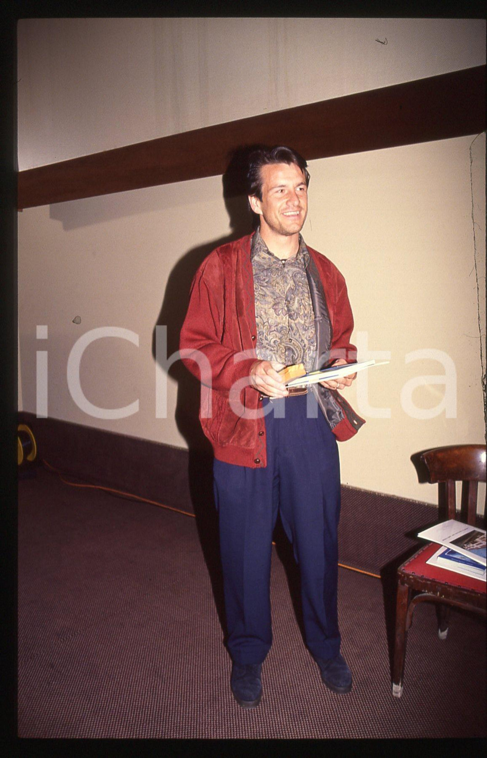 Fotografia d epoca originale 35mm vintage slide 1990 ca Calcio DUNGA  Ritratto del calciatore 1