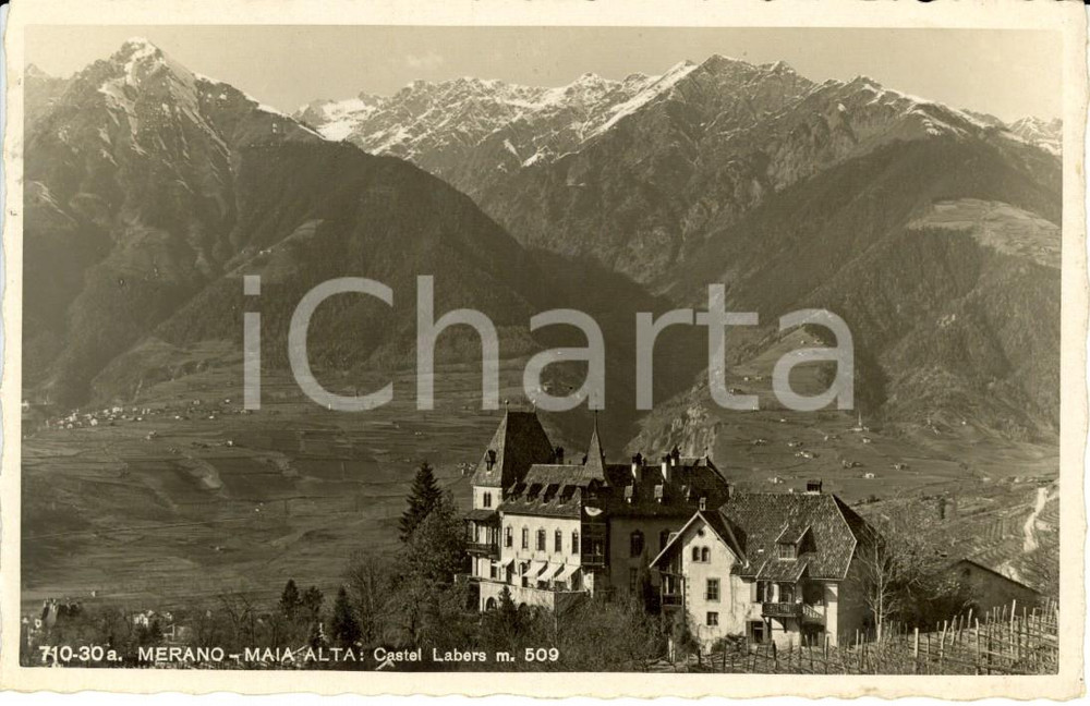 Cartolina originale da collezione 1938 MERANO (BZ) Castel LABERS in frazione MAIA ALTA  *Cartolina postale FP VG 1