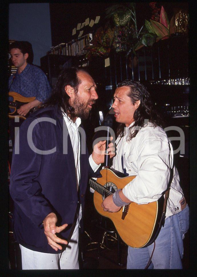 35mm vintage slide* 1991 MUSICA  Andrea MINGARDI , Luciano LIGABUE e Paolo BELLI 1