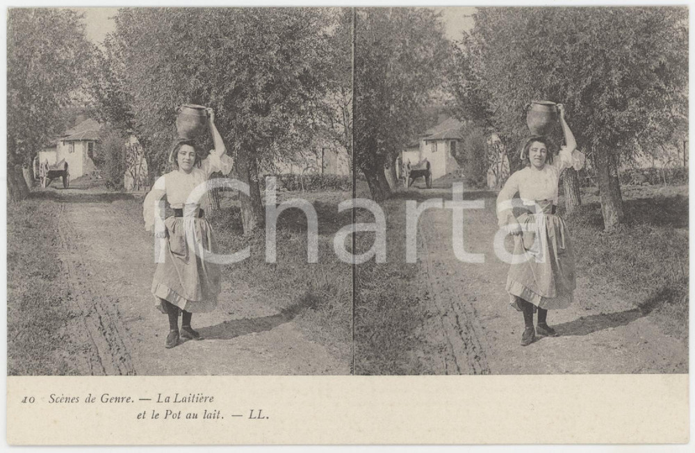 1900 ca FRANCE ScÃ¨nes de genre - Le PÃ©age *StÃ©rÃ©o Carte postale n.10  Cartolina postale d'epoca, non viaggiata. GOOD/buono  Formato: 14x9 cm originale e autentica 1