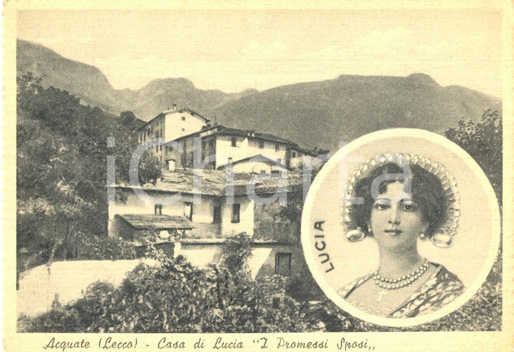 Cartolina originale da collezione 1940 ca ACQUATE (LC) La casa di Lucia dei PROMESSI SPOSI Cartolina postale FP NV 1