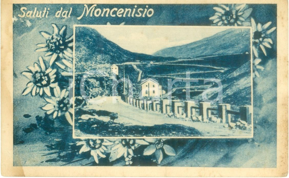 Cartolina originale da collezione 1930 ca MONCENISIO (TO) Veduta del passaggio di frontiera *Cartolina postale FP 1