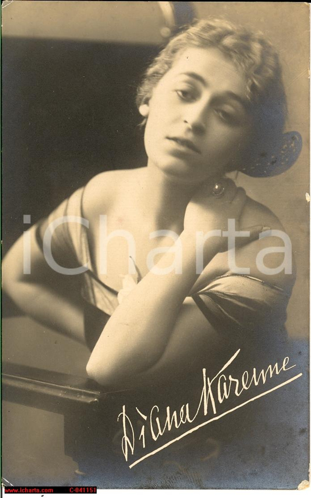 Cartolina originale da collezione 1920 ca Ritratto di Diana KARENNE FP NV 1