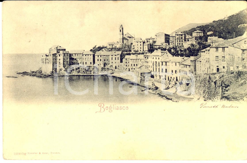 Cartolina originale da collezione 1900 BOGLIASCO GE Veduta Umberto VERNETTI a Margherita CALLERI GAMONDI 1