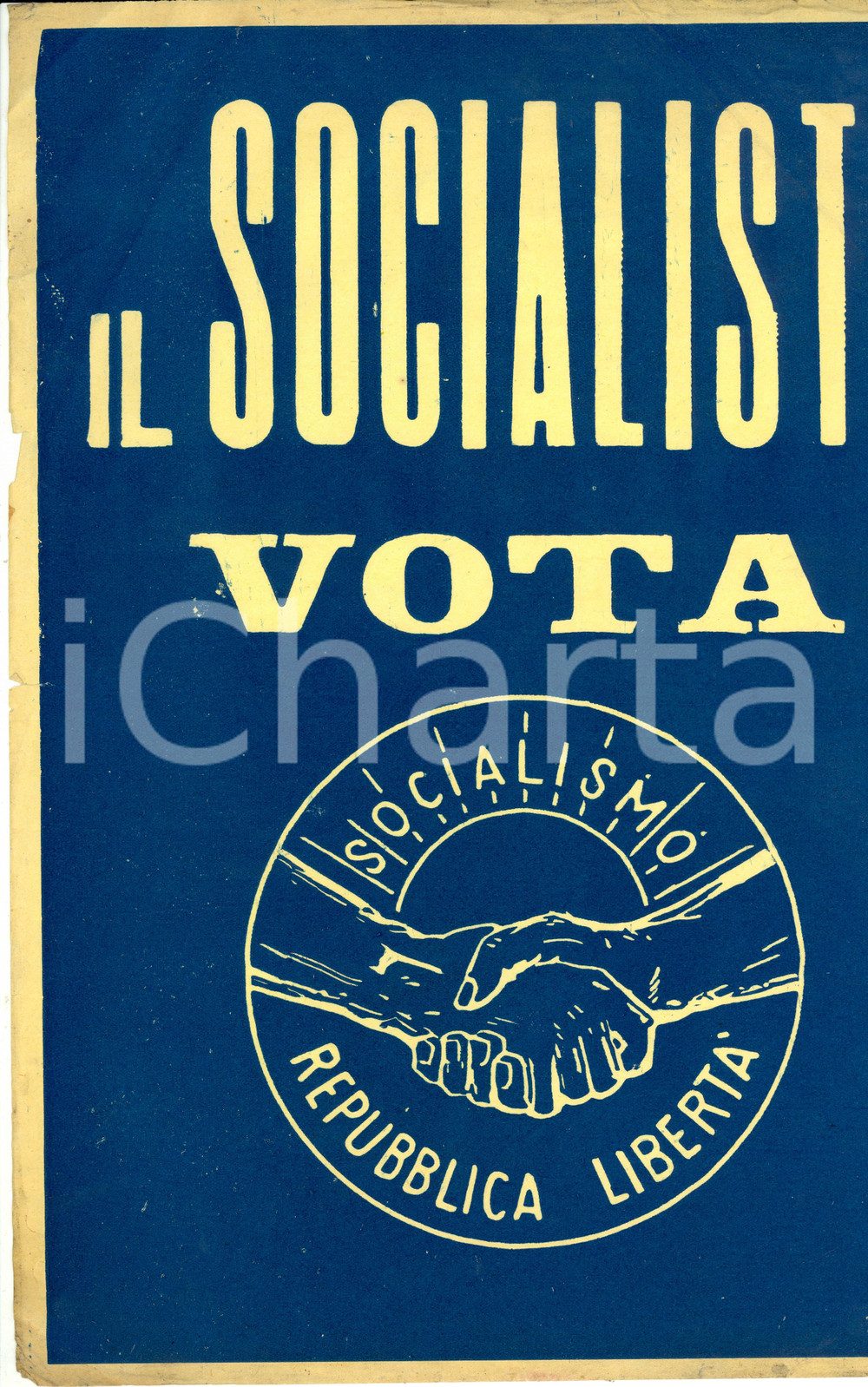 Materiale pubblicitario d’epoca 1953 ? PROPAGANDA POLITICA Vota Partito Socialista Manifestino 3 1