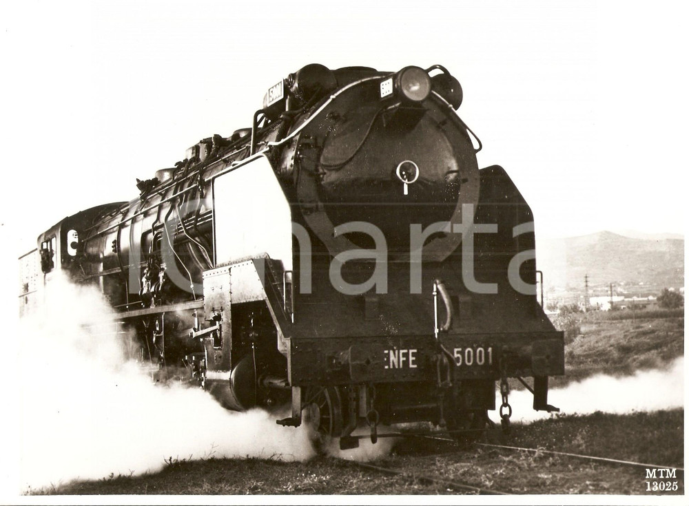 Fotografia d epoca originale 1955 ca ESPANA  RENFE Locomotiva 5001 Fotografia 24 x 18 cm 1