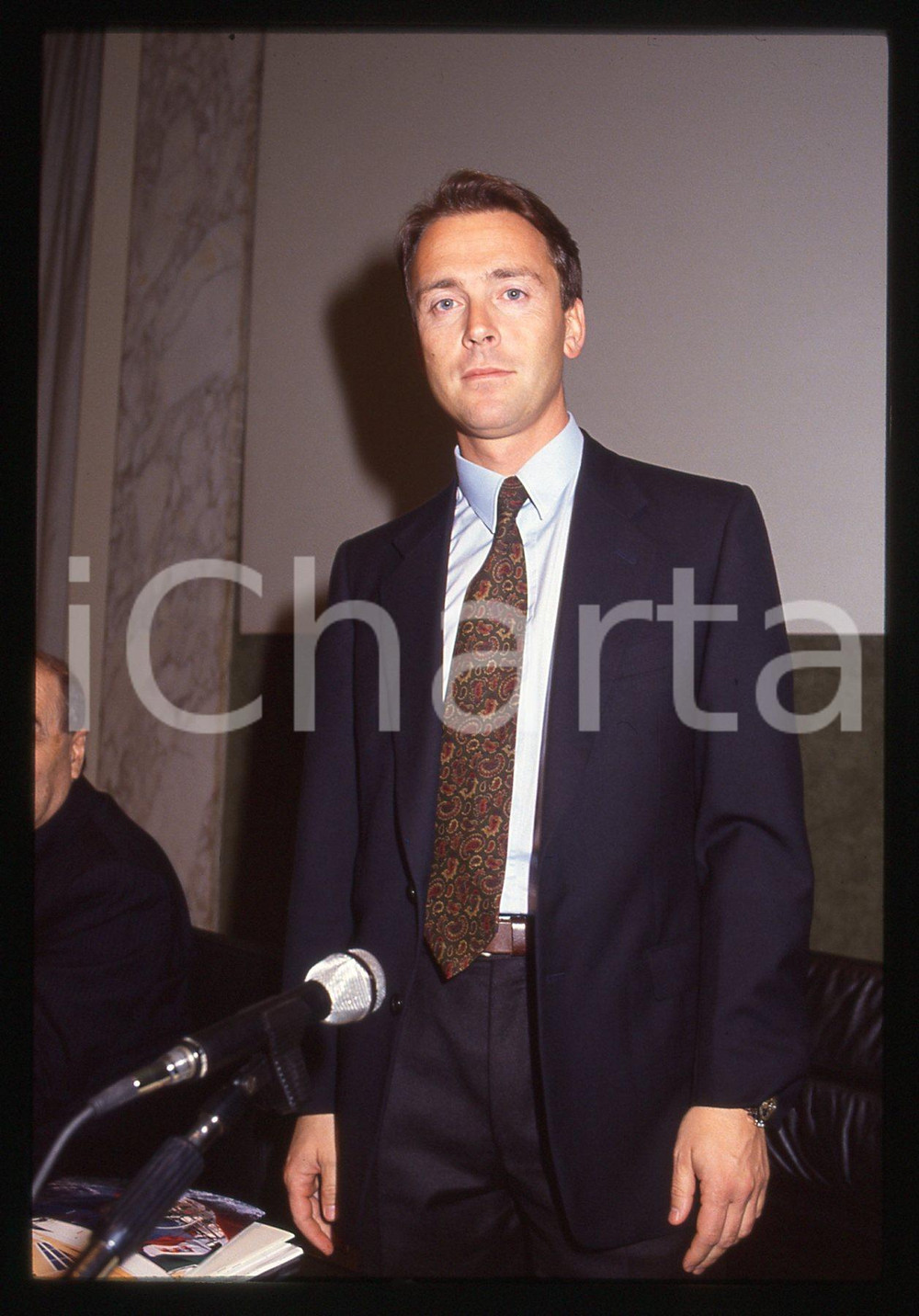 35mm vintage slide* 1990 ca ITALIA Marco FORTIS Ritratto dell'economista (1)