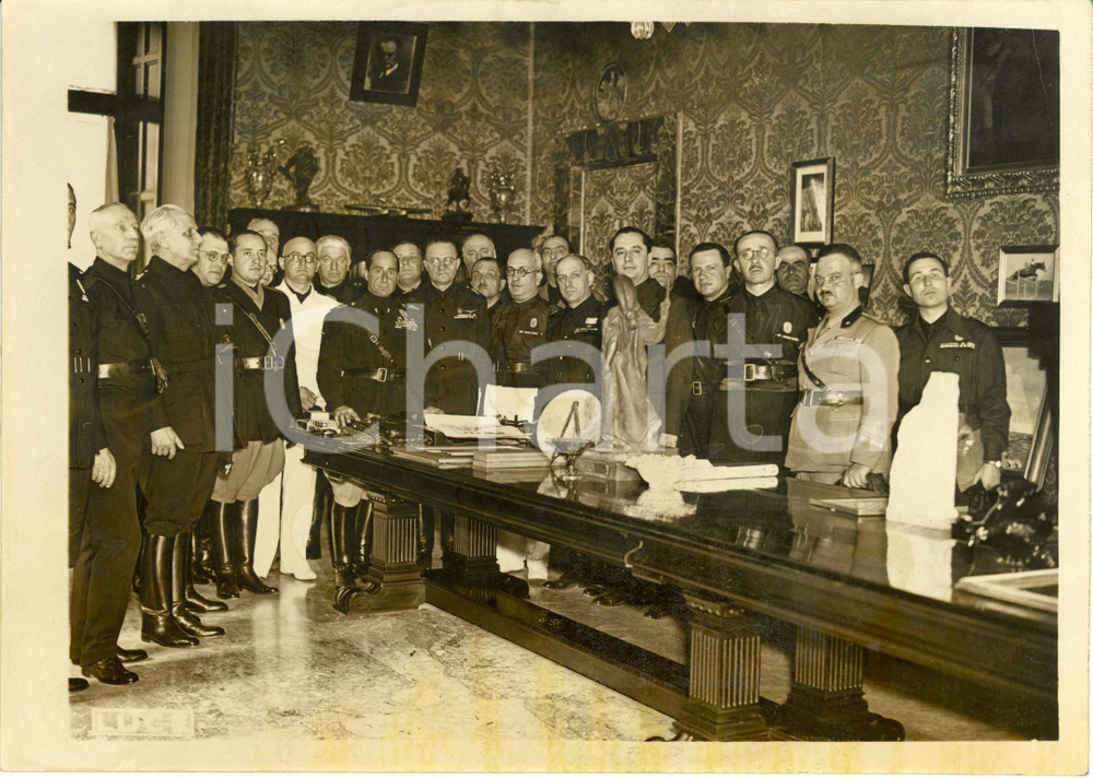 Fotografia d epoca originale 1938 ROMA Achille STARACE Giuseppe GORLA Comitato Nazionale Ingegneri Foto 1