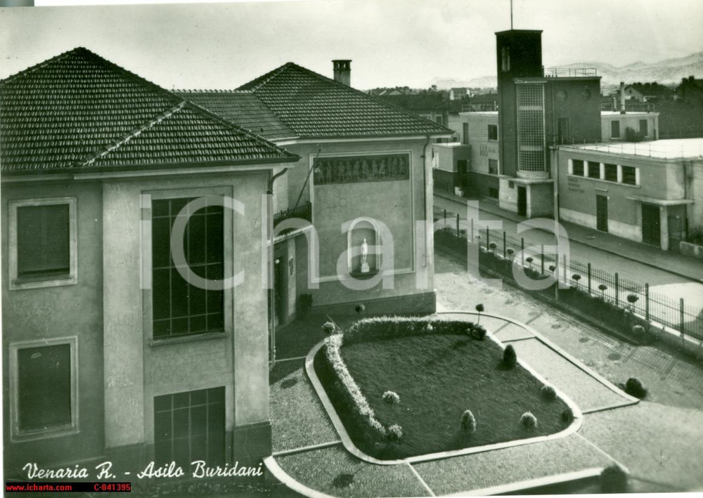 Cartolina originale da collezione 1950 circa VENARIA REALE TO L asilo BURIDANI FG NV 1